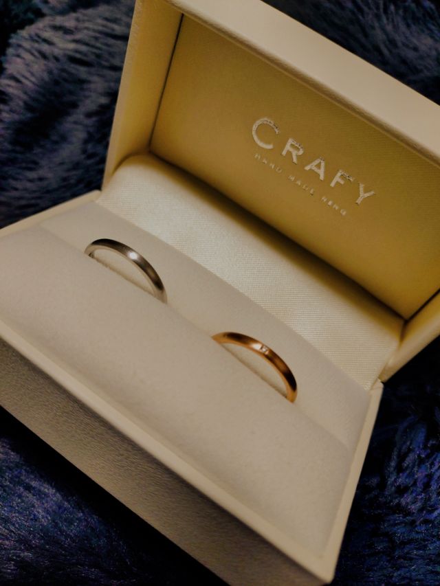 ピンクゴールドとプラチナの結婚指輪