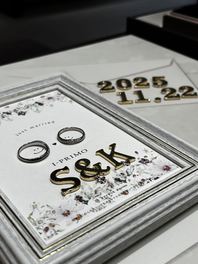 指輪完成後写真を撮らせていただきました