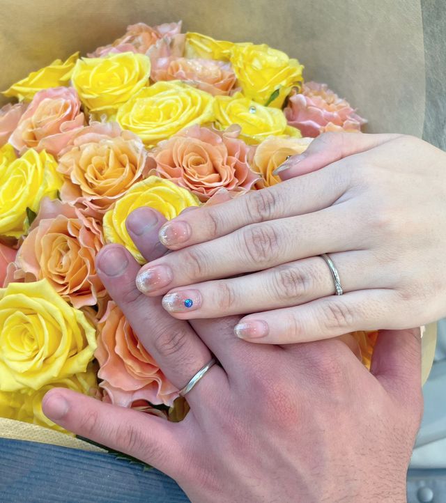 結婚式で主人と一緒に撮った写真