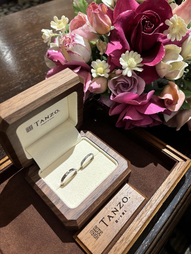 指輪納品時の記念写真