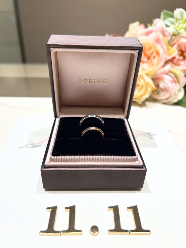 リングに入籍日を添えました。