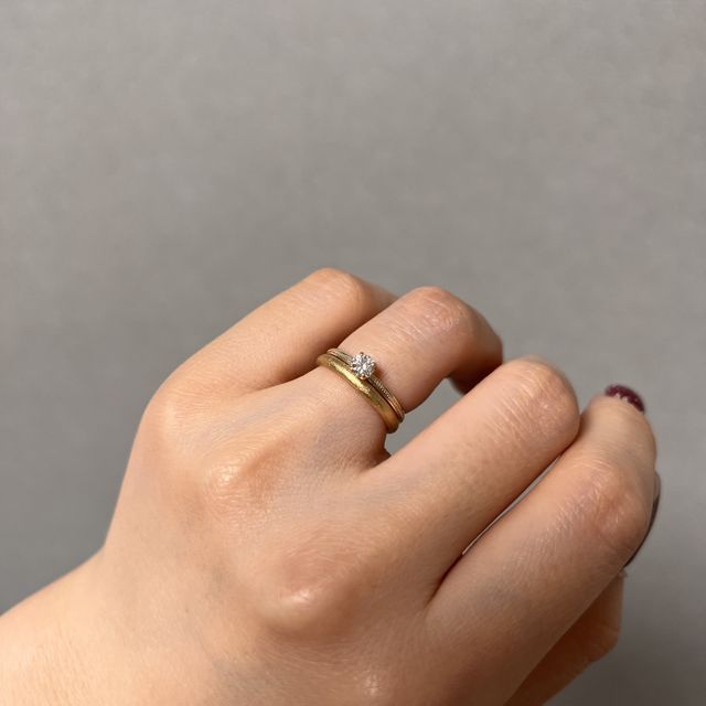 結婚指輪、婚約指輪重ね付け