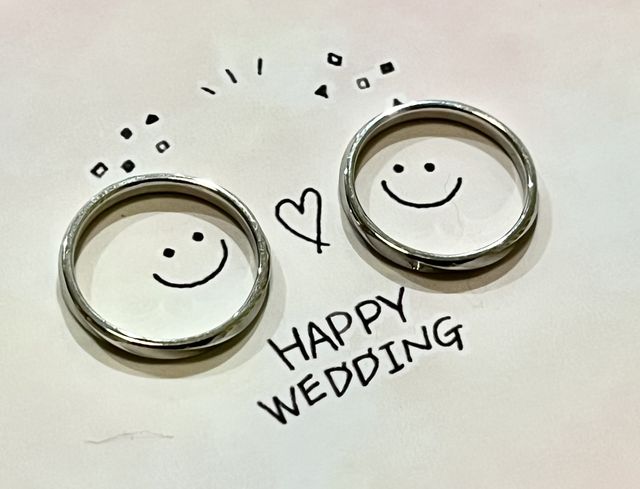 受け取り当日。お店でいただいたかわいい台紙に載せて。