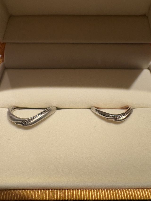 結婚指輪
#木目
#つや消し
#ウェーブ