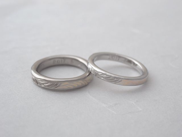 結婚指輪（購入店舗撮影）です。