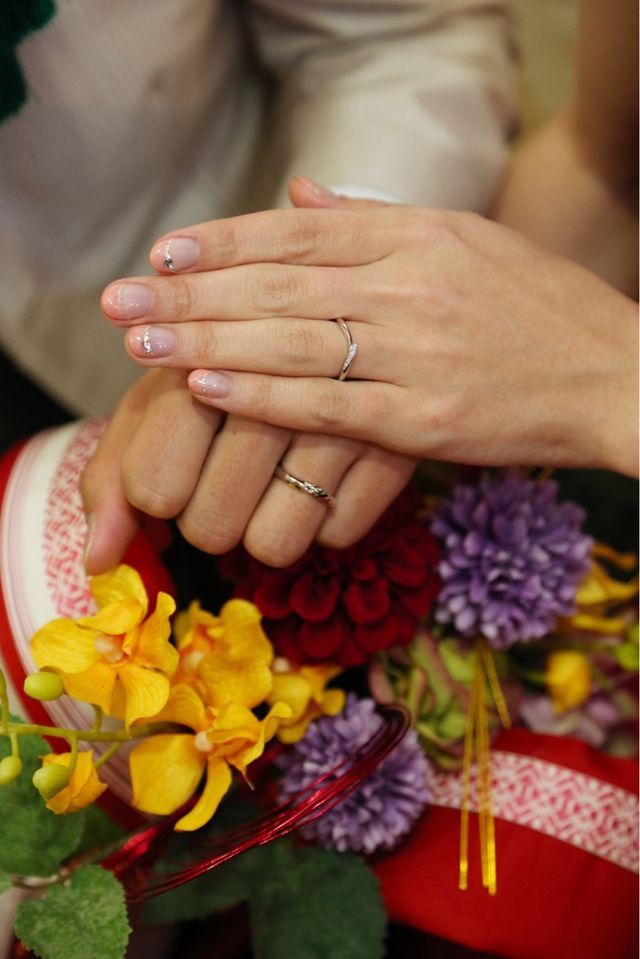 結婚式で着けた時の様子です