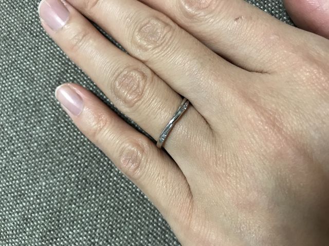 プラチナリング 小さなダイヤが入ってます