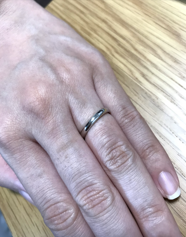 出来上がった指輪です