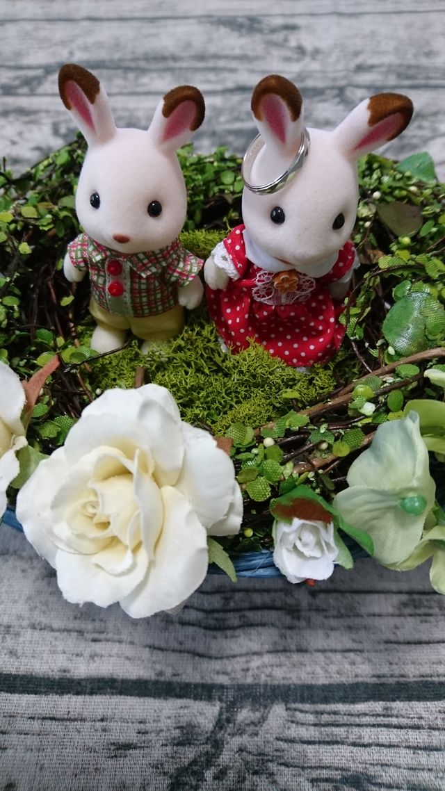 手作りのリングピローと一緒に&hearts;️