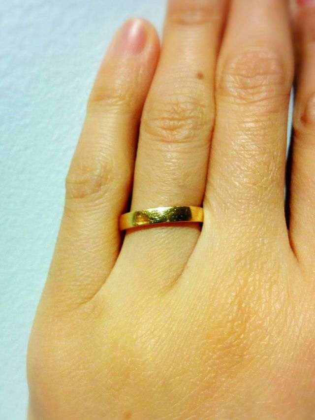 3ミリの太め。シンプルゴールドリング