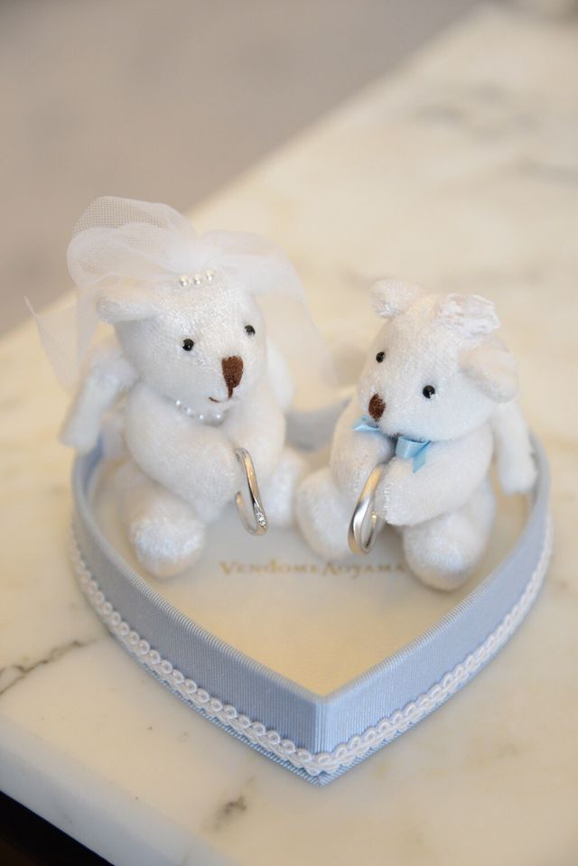 テディベアのリングピローは購入時の特典です