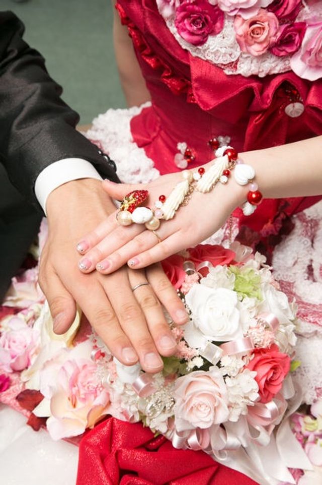 結婚式に初めてつけました