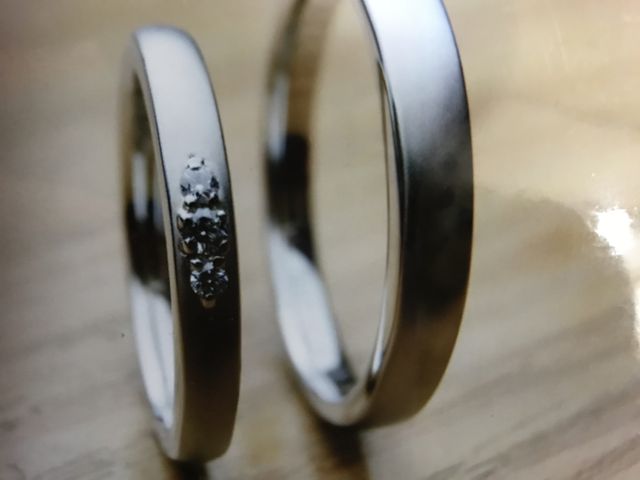 完成した結婚指輪
