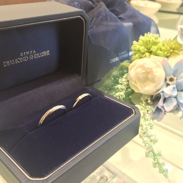 結婚指輪も銀座ダイヤモンドシライシにお願いしました♬