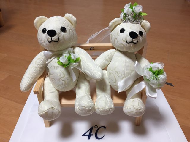 誕生石とネーム、日にちが入ったネックレスをつけています