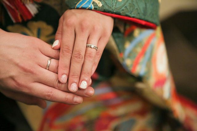 結婚式当日にカメラマンさんに撮ってもらった写真です