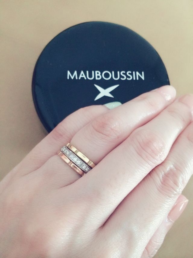 ピンクゴールド、ダイヤモンド、イエローゴールドの3連タイプ