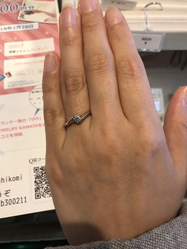 サプライズでプロポーズした時の指輪です。