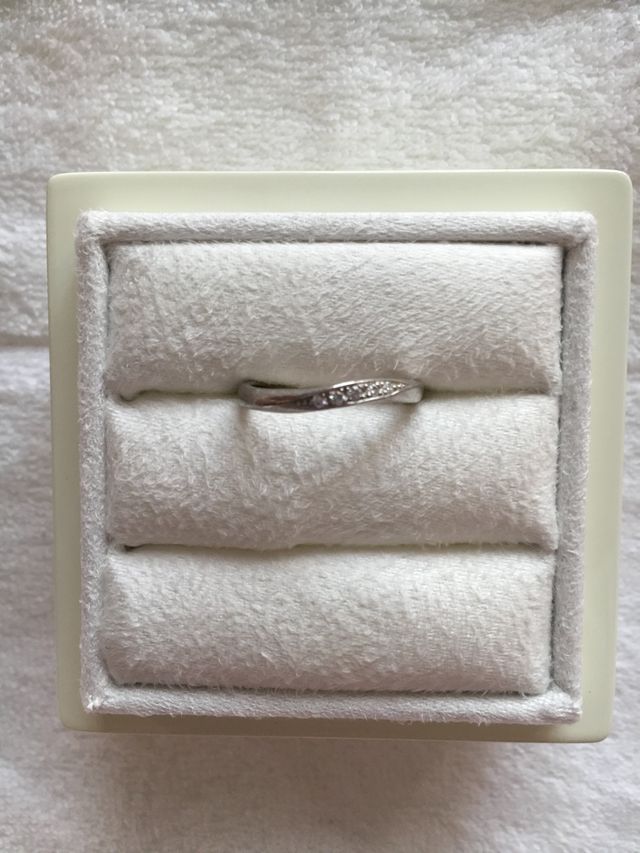 ダイヤのラインが入っていてキレイに輝いています。