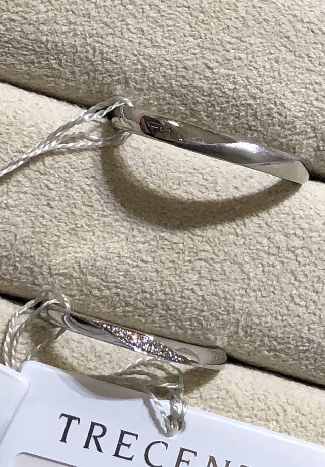 男:一部マット加工♡女:ダイヤ入り。細め