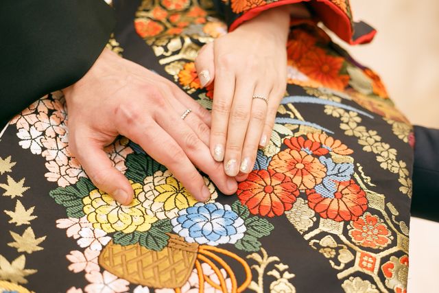披露宴で色打掛を着た時のもの