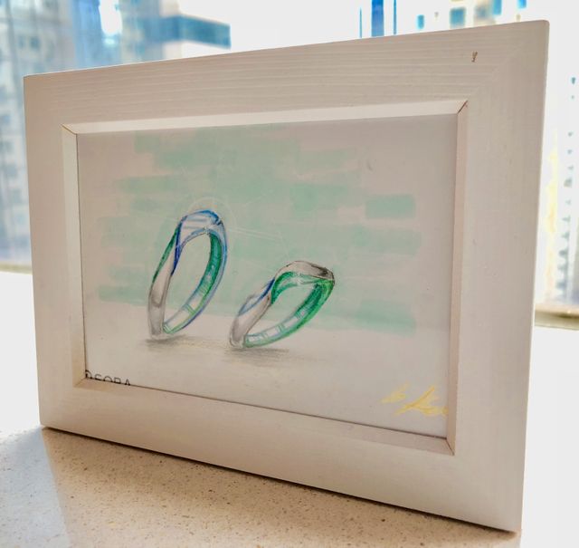 完成した指輪のイメージを描いていただけました。