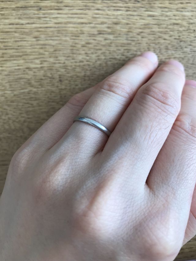 指にはめた写真。とてもシンプルです。