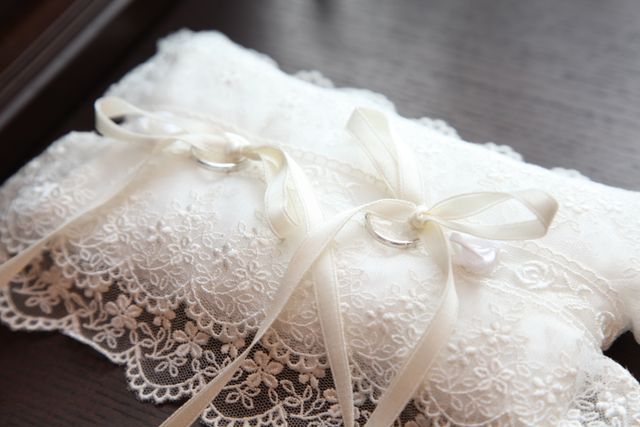 挙式で使用したリングピロー