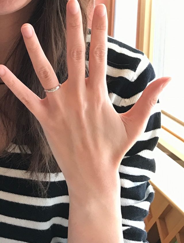 奥さんの指が細いのでサイズには微調整を何度も行いました。