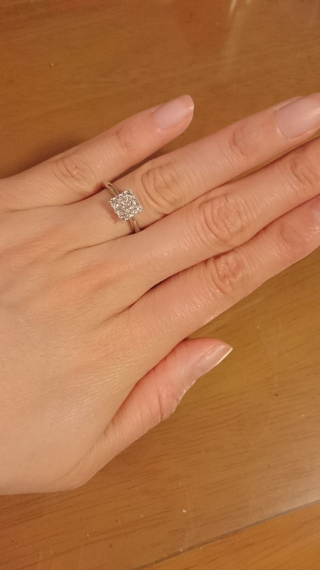 指にはめたときの写真