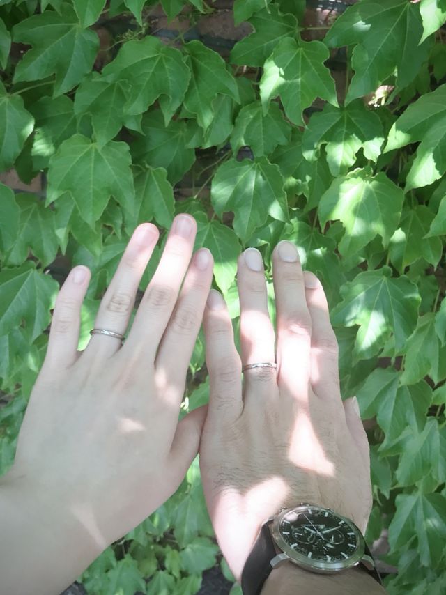 ペアではなくそれぞれ気に入った結婚指輪を購入しました。