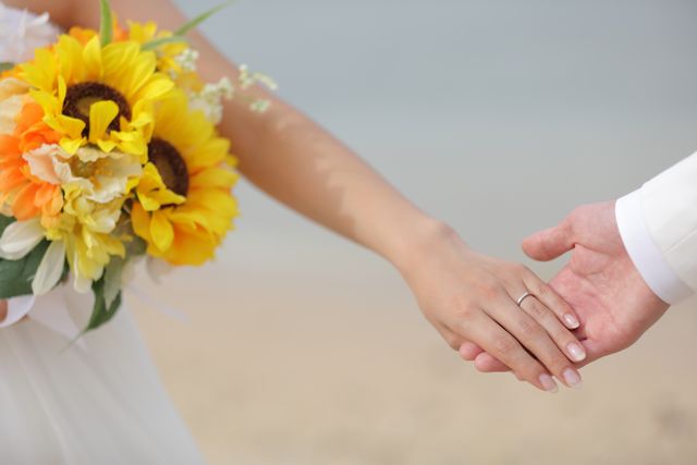 新婚旅行でのウェディングフォトでの写真です。