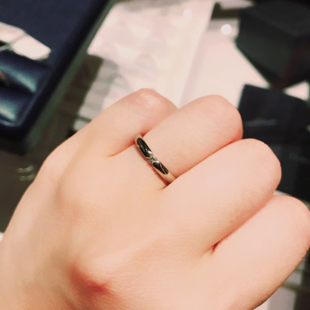 大き目の一粒ダイヤがとてもキレイでした！