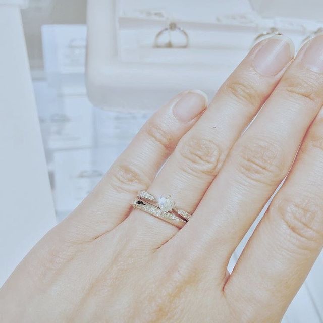 婚約指輪＆結婚指輪の重ね付け