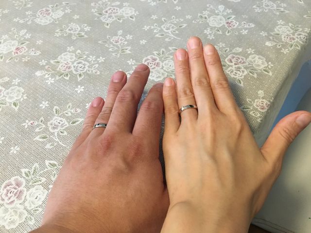 結婚指輪♡プラチナにピンクゴールドの縁取り