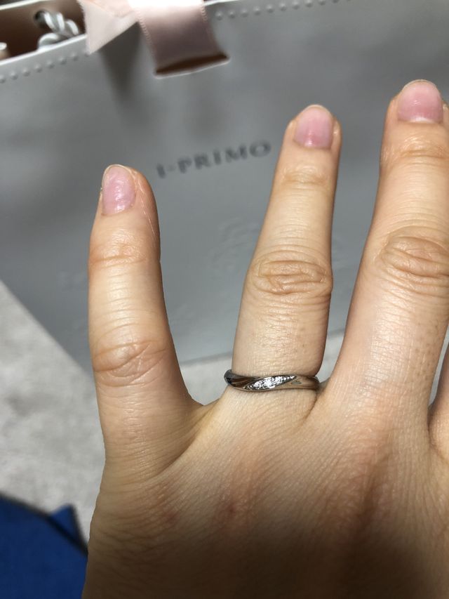 購入した指輪を晴れて今日つけました！