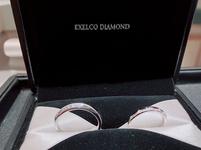 結婚指輪、左が夫で右が私のです。