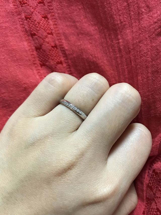 指につけた感じです。