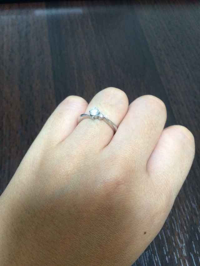 指につけた感じです。