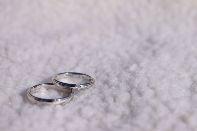 下：新郎用　上：新婦用　内側に刻印が可能