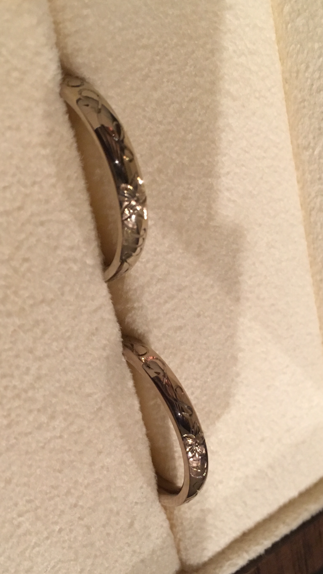 オーダーメイドのハワイアンジュエリー風の指輪。