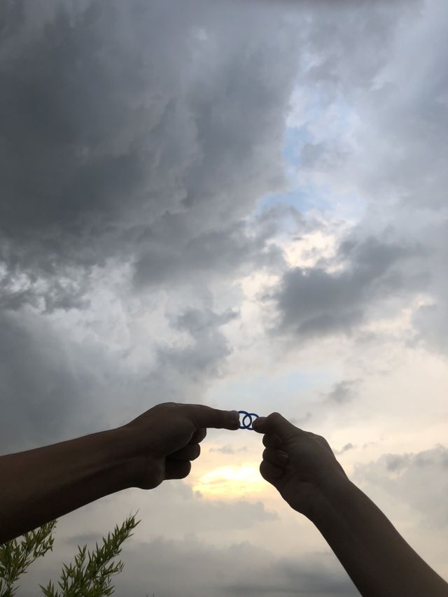 指輪を手作りした記念の写真です。