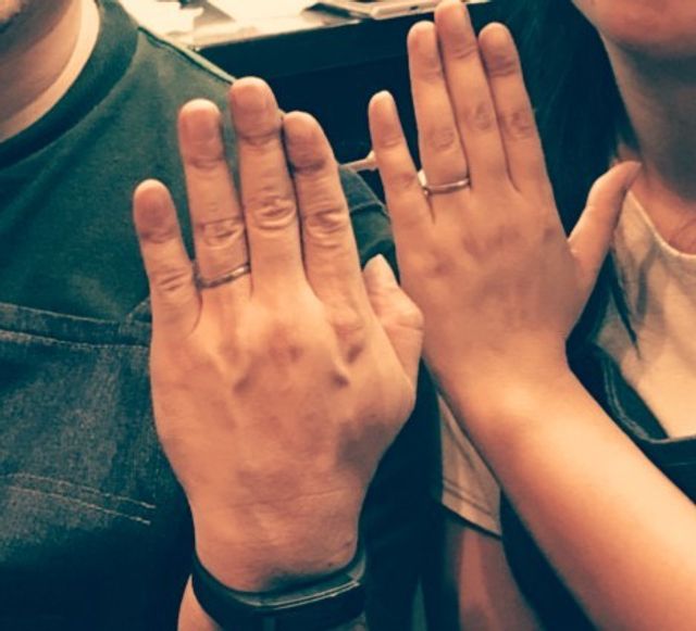 手作りコースなので、出来立ての指輪をはめることが出来ました。