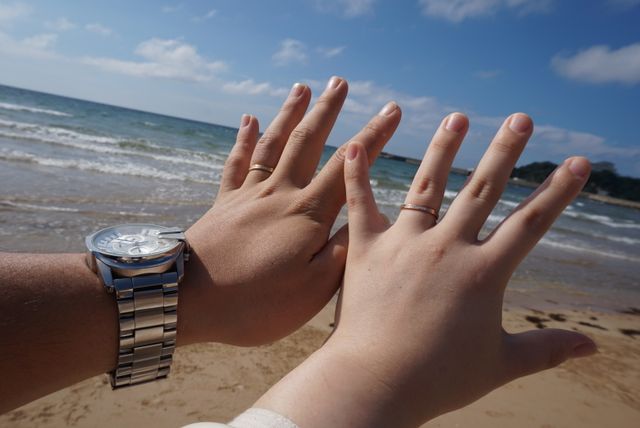 個性を出したくてゴールドとピンクゴールドにしました！