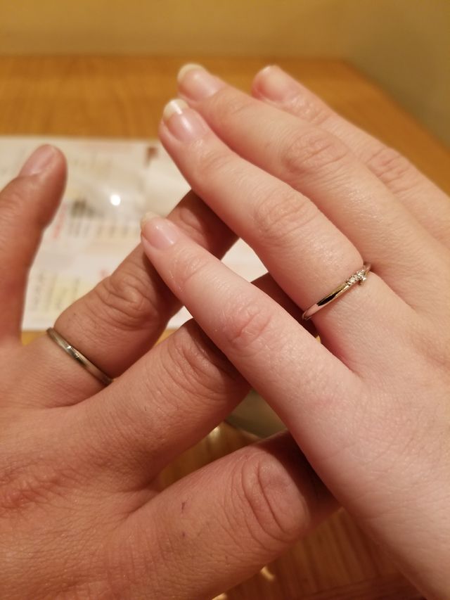 受け取りに行った日、プロポーズした店にて