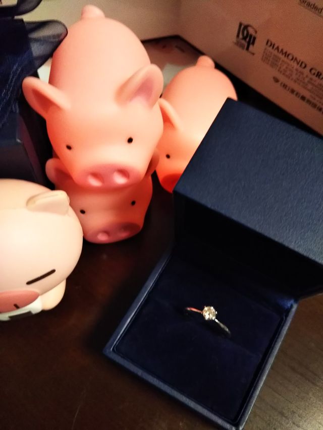 大好きなぶたと輝く指輪