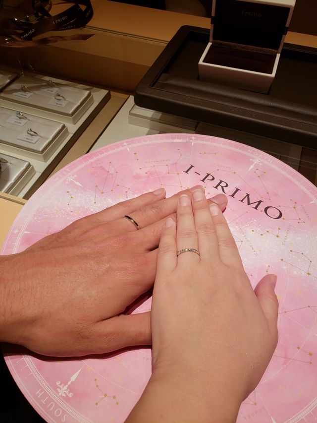 購入後にお店で指輪交換しました♡