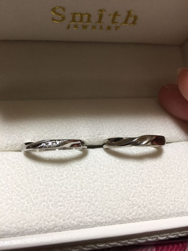 完成した結婚指輪です