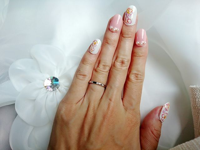 ダイヤモンドが３つついた結婚指輪です。