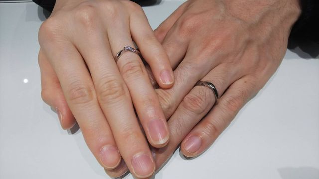 指輪受け取りの際